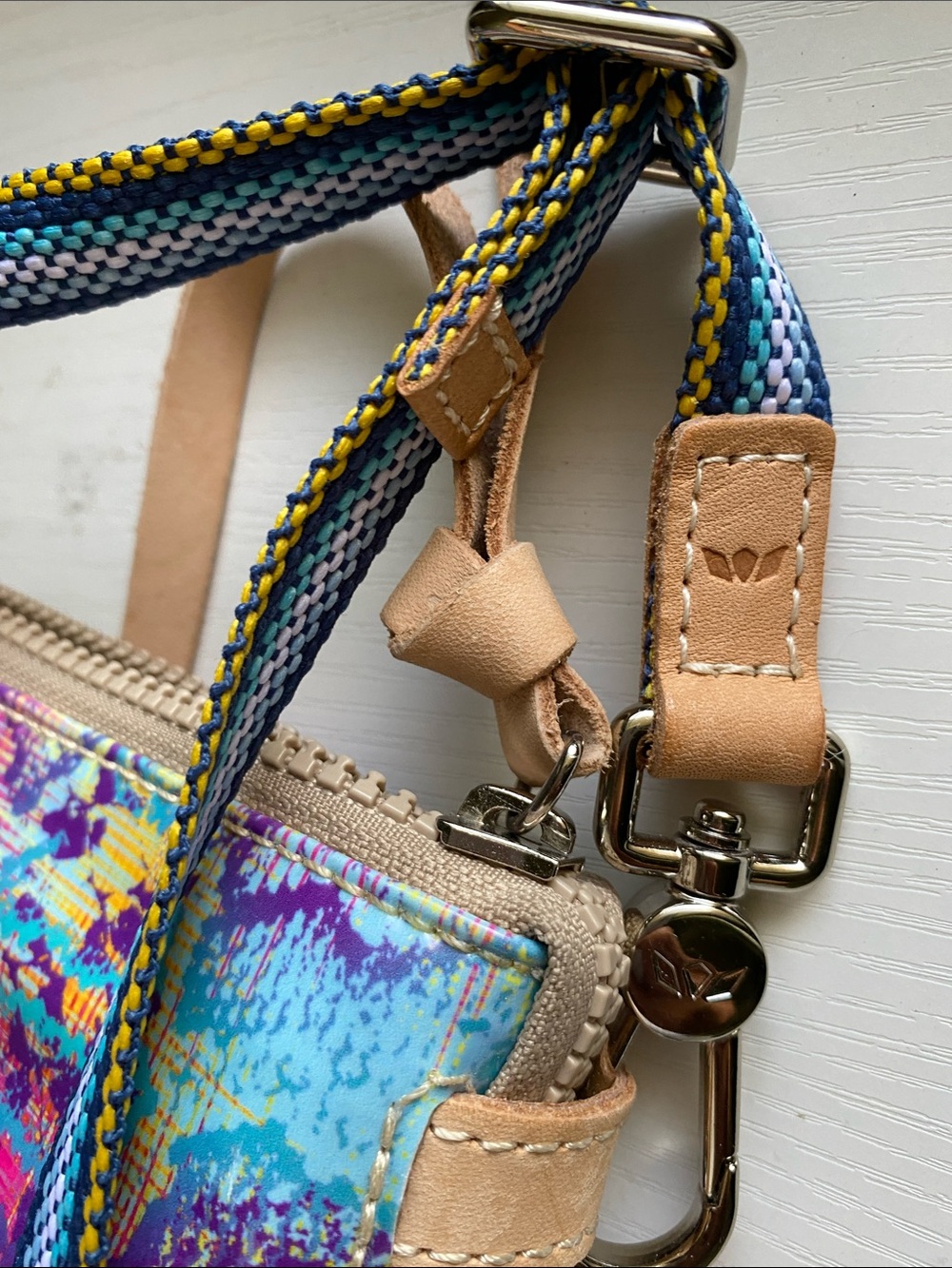 Consuela Multicolor Crossbody Bag - Pink, Turquoise, Yellow, Purple - Picture 3 of 9